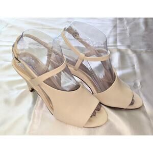 Vince Camuto Razanya Women's Strappy Heels Open Toe Ivory Leather Size 7M